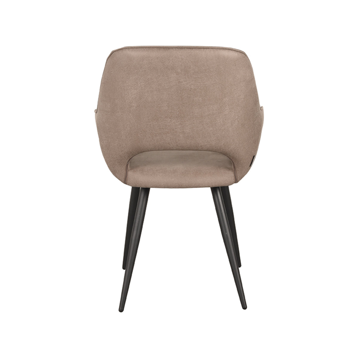 Eetkamerstoel Fer - Taupe - Micro Suede - Zwart Metalen Frame