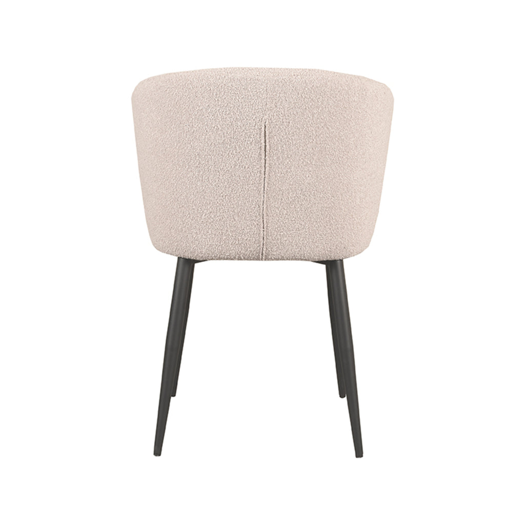 Eetkamerstoel Wave - Naturel - Boucle - Zwart Metalen Frame