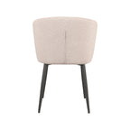 Eetkamerstoel Wave - Naturel - Boucle - Zwart Metalen Frame