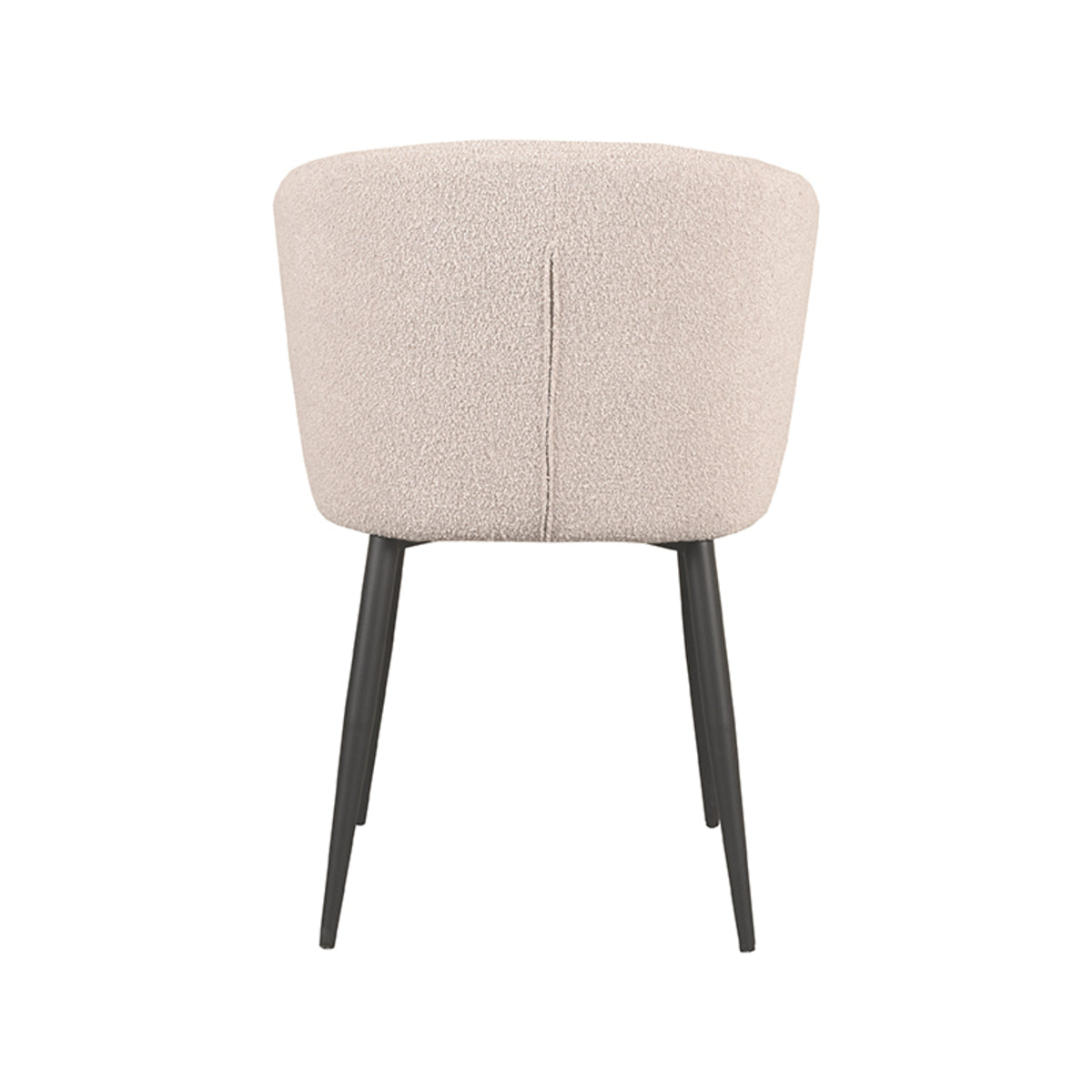 Eetkamerstoel Wave - Naturel - Boucle - Zwart Metalen Frame