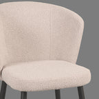 Eetkamerstoel Wave - Naturel - Boucle - Zwart Metalen Frame