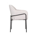 Eetkamerstoel Dexter - Naturel - Boucle - Zwart Metalen Frame