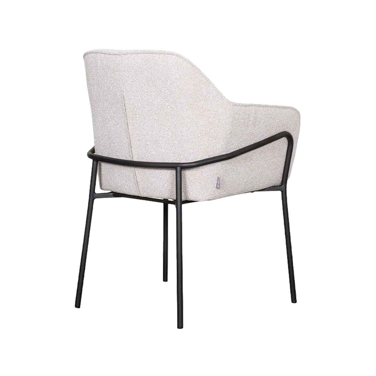 Eetkamerstoel Dexter - Naturel - Boucle - Zwart Metalen Frame