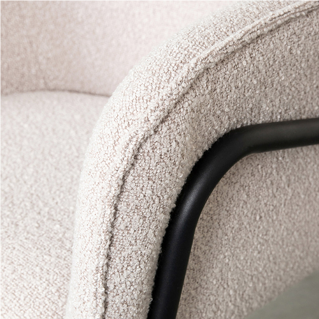 Eetkamerstoel Dexter - Naturel - Boucle - Zwart Metalen Frame