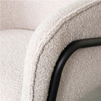 Eetkamerstoel Dexter - Naturel - Boucle - Zwart Metalen Frame