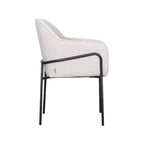 Eetkamerstoel Dexter - Naturel - Boucle - Zwart Metalen Frame