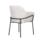 Eetkamerstoel Dexter - Naturel - Boucle - Zwart Metalen Frame