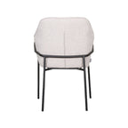 Eetkamerstoel Dexter - Naturel - Boucle - Zwart Metalen Frame