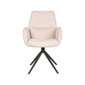 Eetkamerstoel Mellow - Naturel - Boucle - Zwart Metalen Frame