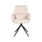 Eetkamerstoel Mellow - Naturel - Boucle - Zwart Metalen Frame