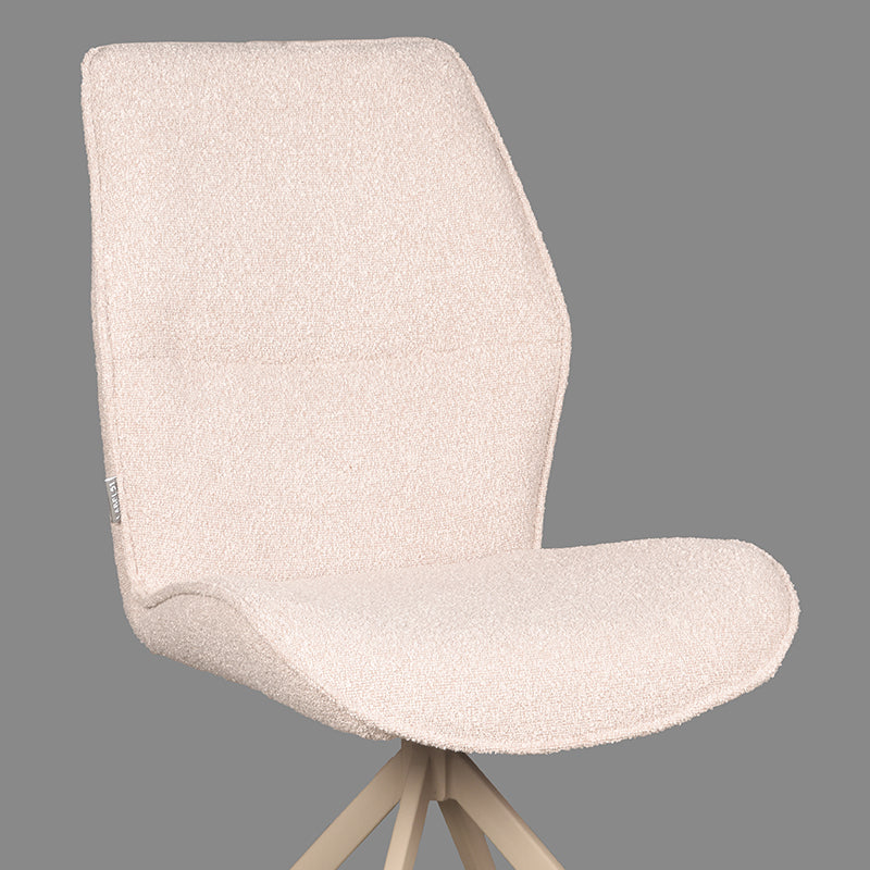 Eetkamerstoel Comfy - Naturel - Boucle - Taupe Metalen Frame