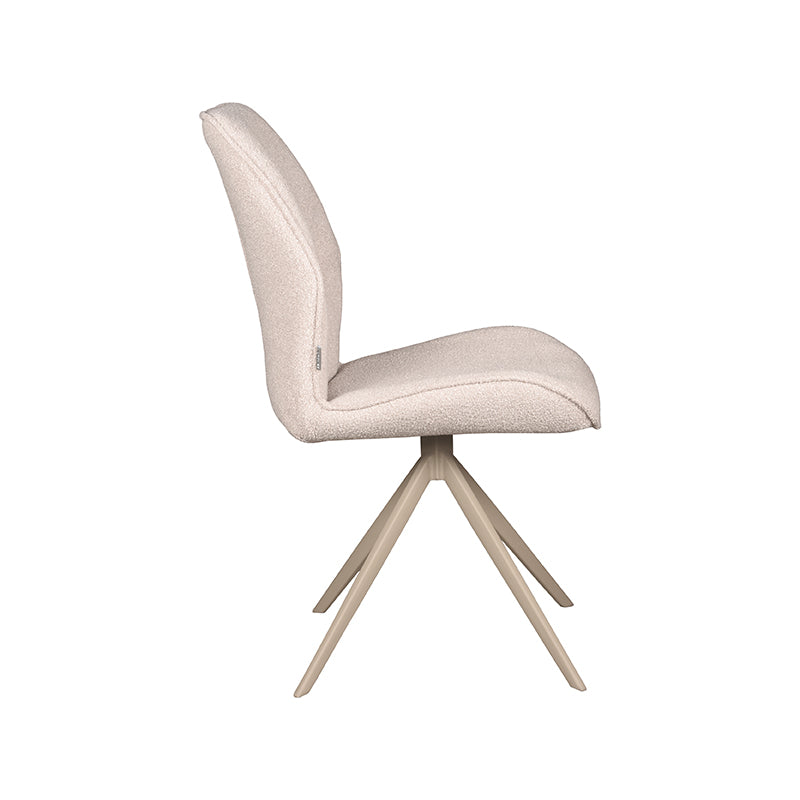 Eetkamerstoel Comfy - Naturel - Boucle - Taupe Metalen Frame