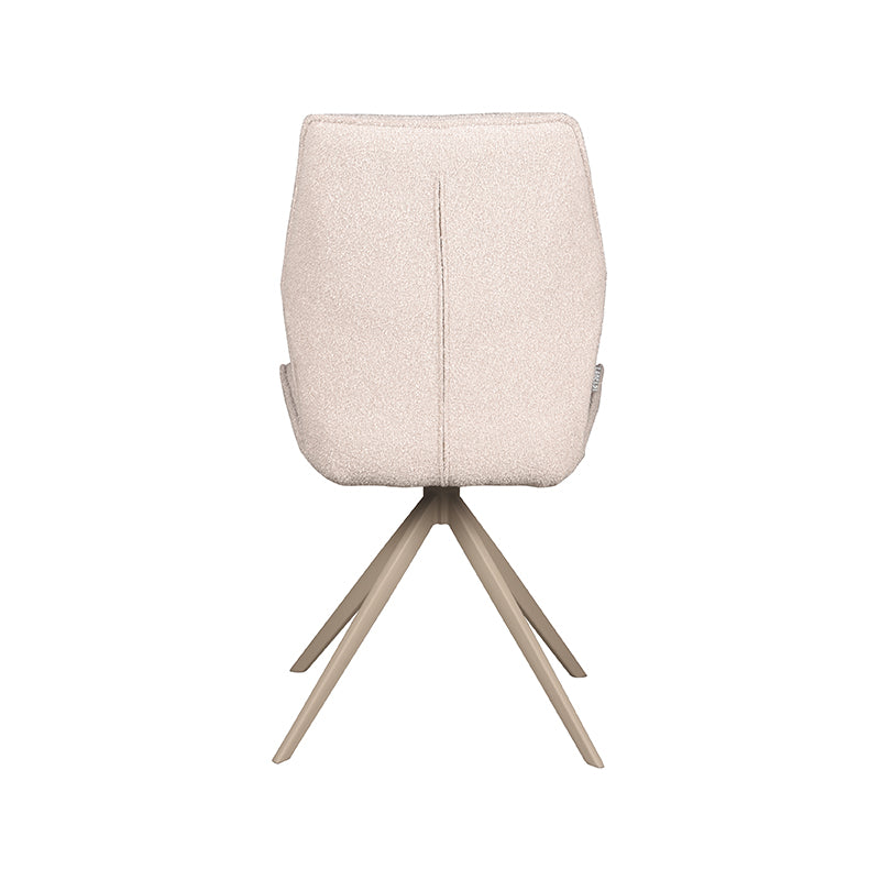 Eetkamerstoel Comfy - Naturel - Boucle - Taupe Metalen Frame