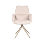 Eetkamerstoel Mellow - Naturel - Boucle - Zwart Metalen Frame