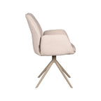 Eetkamerstoel Mellow - Naturel - Boucle - Zwart Metalen Frame
