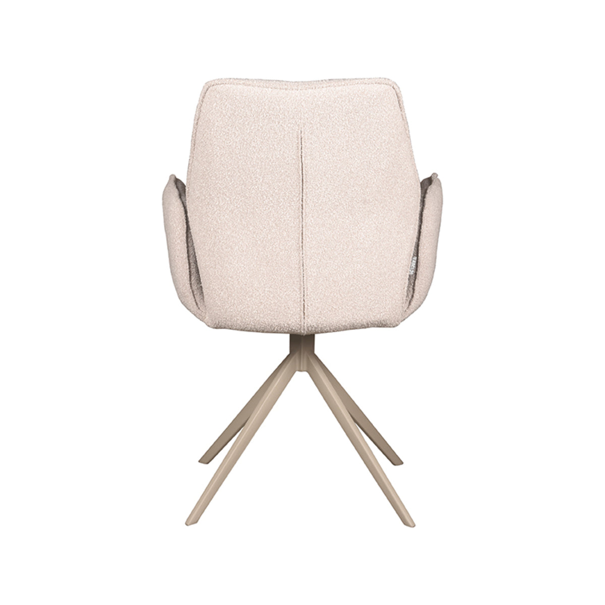 Eetkamerstoel Mellow - Naturel - Boucle - Zwart Metalen Frame