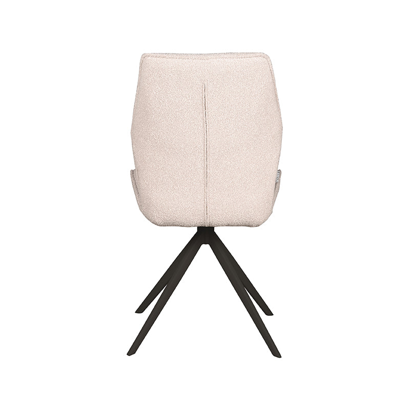 Eetkamerstoel Comfy - Naturel - Boucle - Zwart Metalen Frame