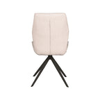 Eetkamerstoel Comfy - Naturel - Boucle - Zwart Metalen Frame