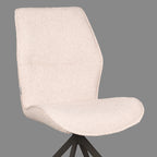 Eetkamerstoel Comfy - Naturel - Boucle - Zwart Metalen Frame