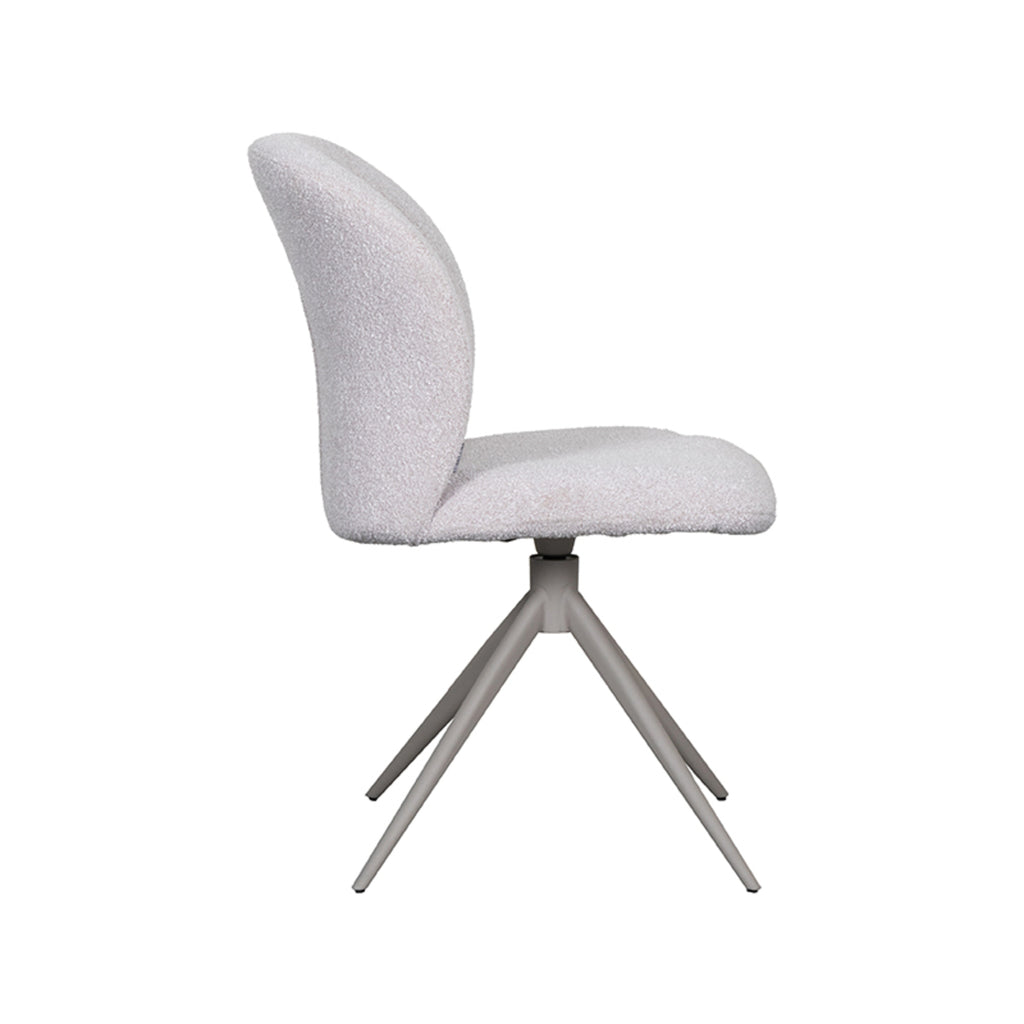 Eetkamerstoel Kimo - Naturel - Boucle - Taupe Metalen Frame