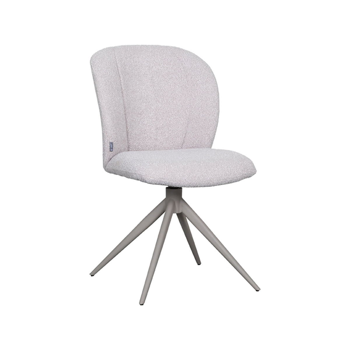Eetkamerstoel Kimo - Naturel - Boucle - Taupe Metalen Frame