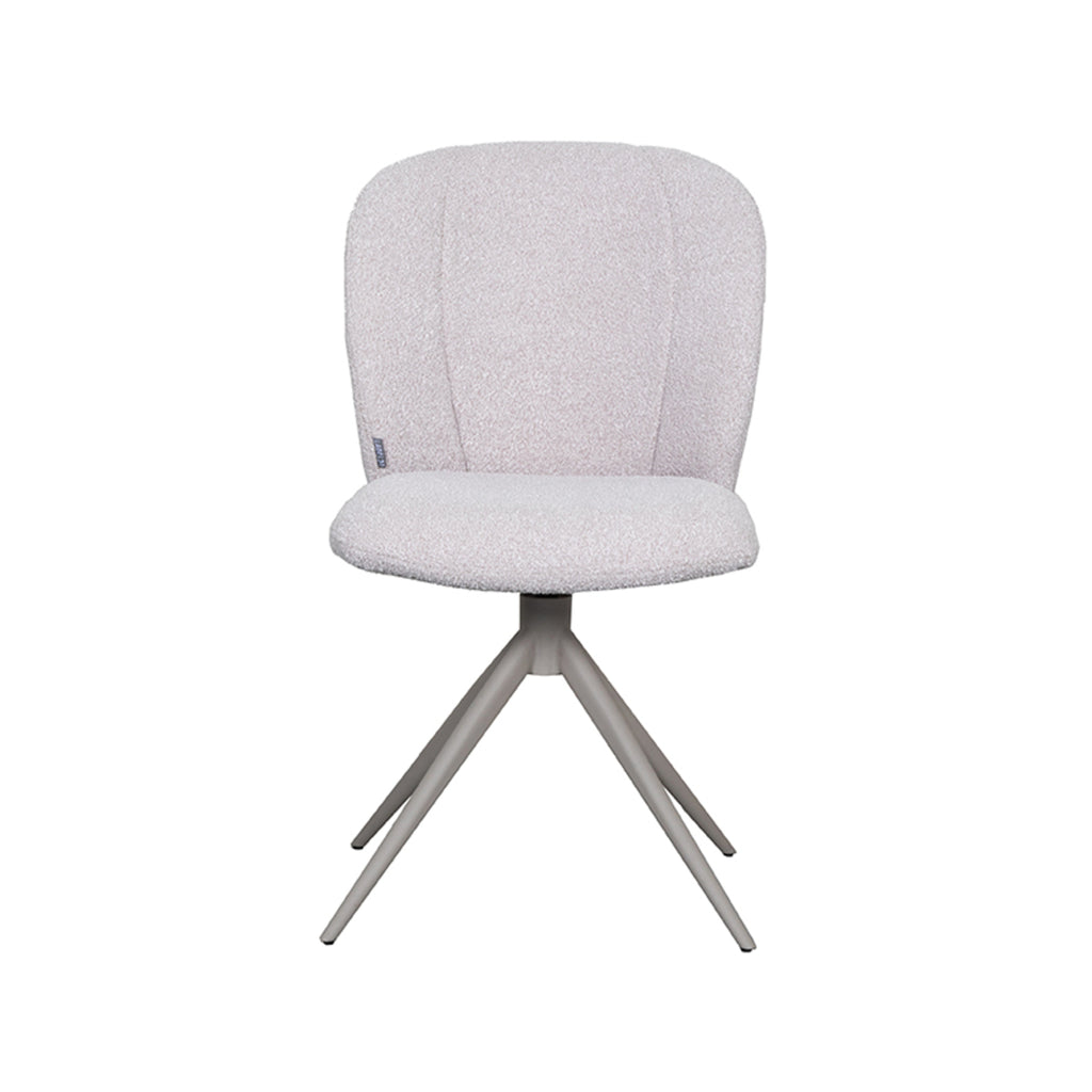 Eetkamerstoel Kimo - Naturel - Boucle - Taupe Metalen Frame