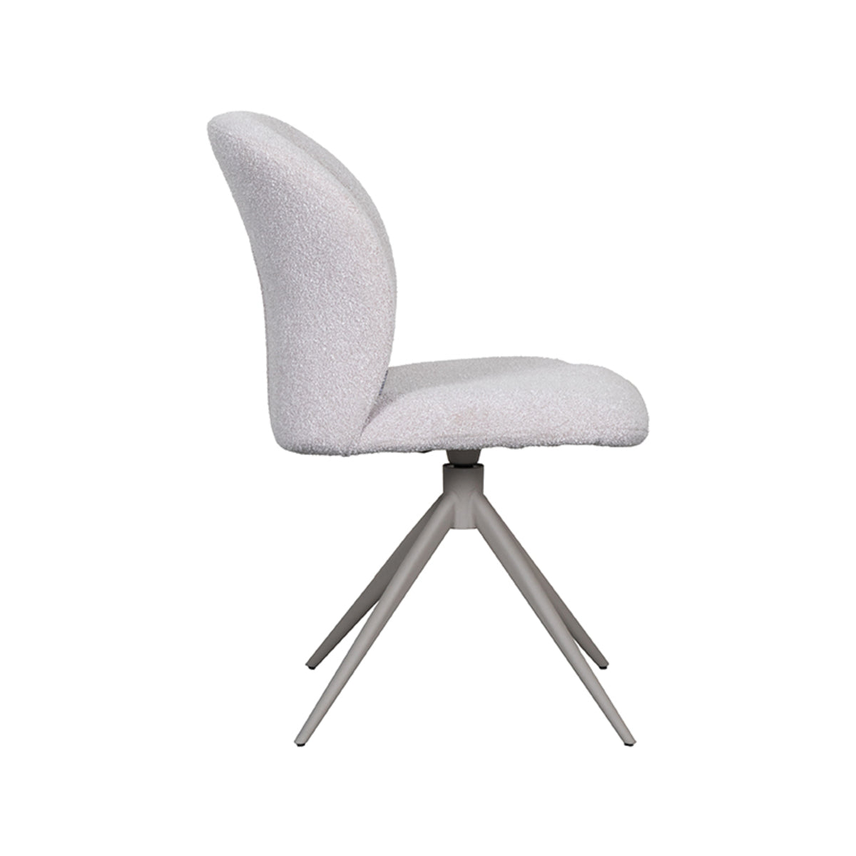 Eetkamerstoel Kimo - Naturel - Boucle - Taupe Metalen Frame