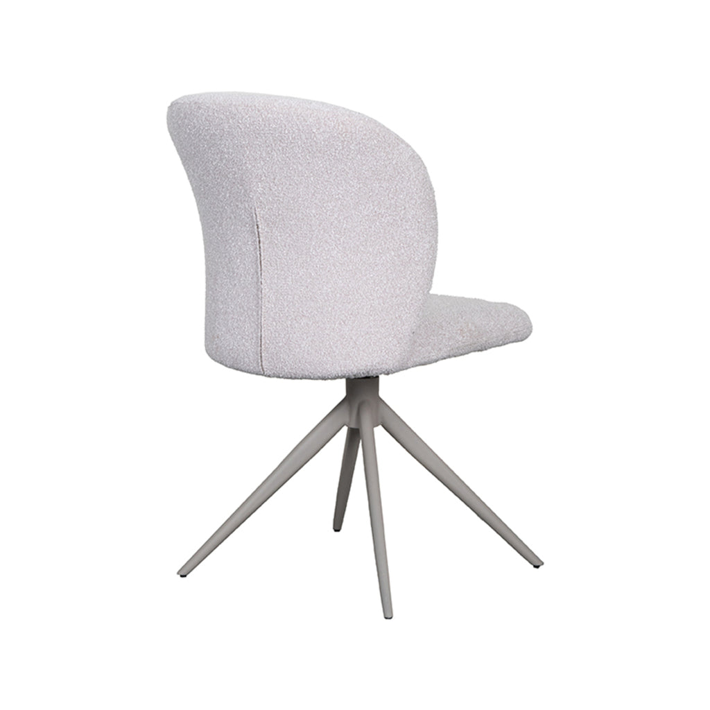 Eetkamerstoel Kimo - Naturel - Boucle - Taupe Metalen Frame