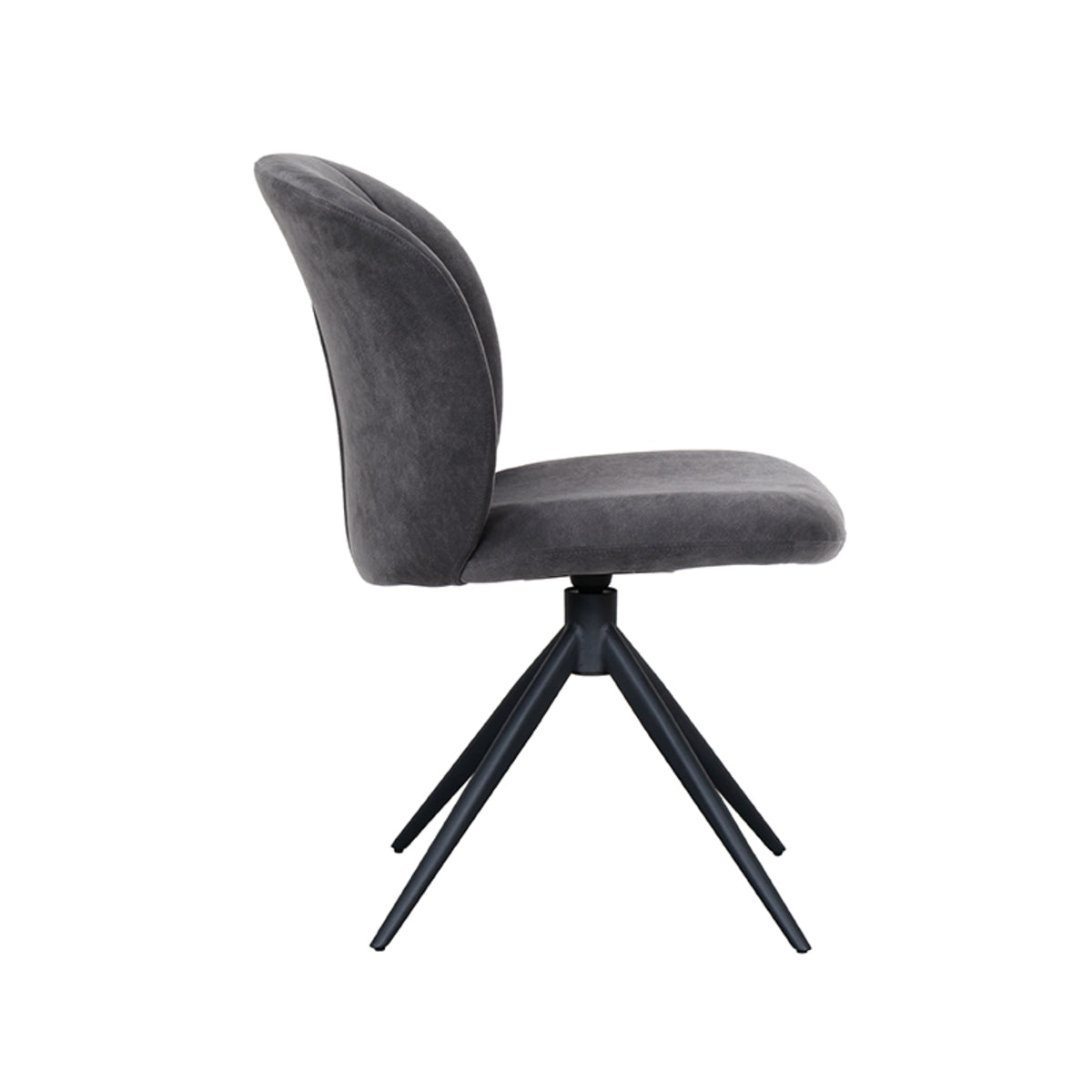 Eetkamerstoel Kimo - Antraciet - Cosmo - Zwart Metalen Frame