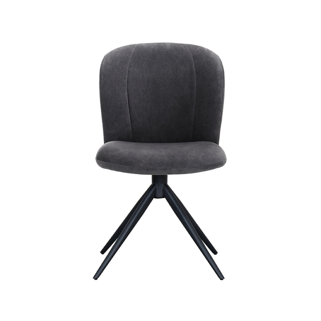 Eetkamerstoel Kimo - Antraciet - Cosmo - Zwart Metalen Frame