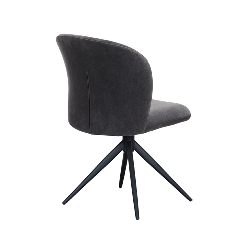 Eetkamerstoel Kimo - Antraciet - Cosmo - Zwart Metalen Frame