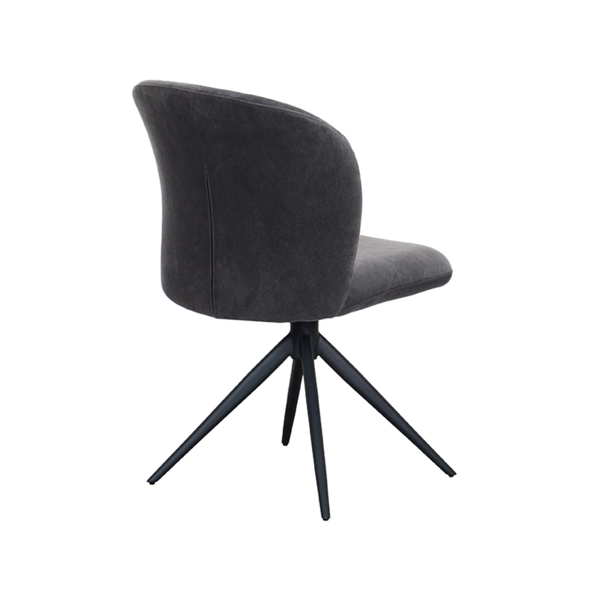 Eetkamerstoel Kimo - Antraciet - Velvet - Zwart Metalen Frame