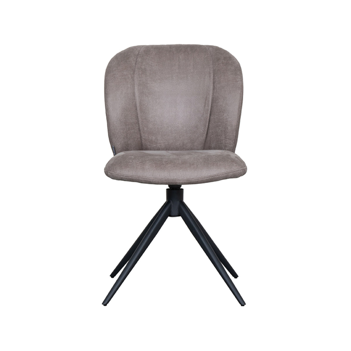 Eetkamerstoel Kimo - Taupe - Micro Suede - Zwart Metalen Frame