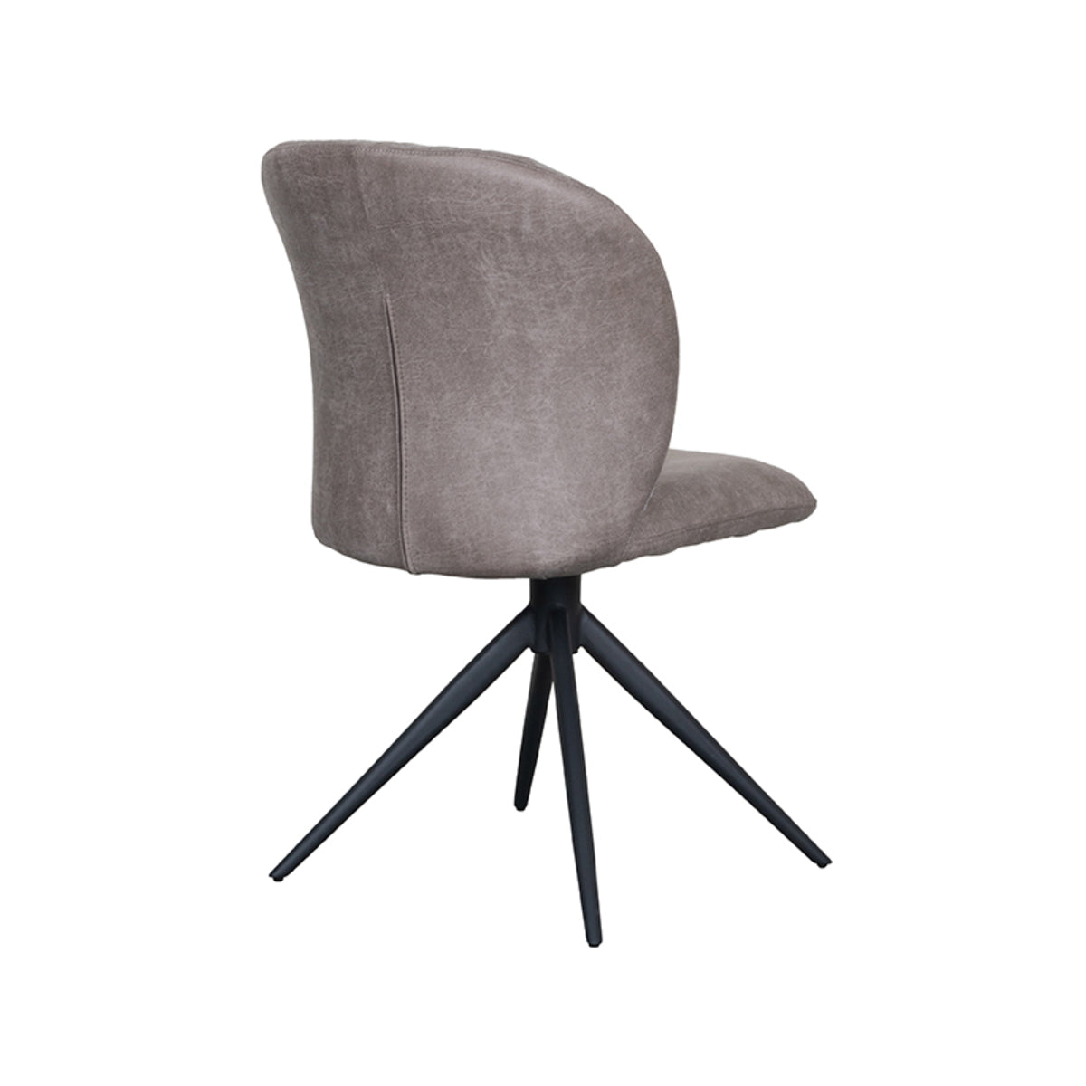 Eetkamerstoel Kimo - Taupe - Micro Suede - Zwart Metalen Frame