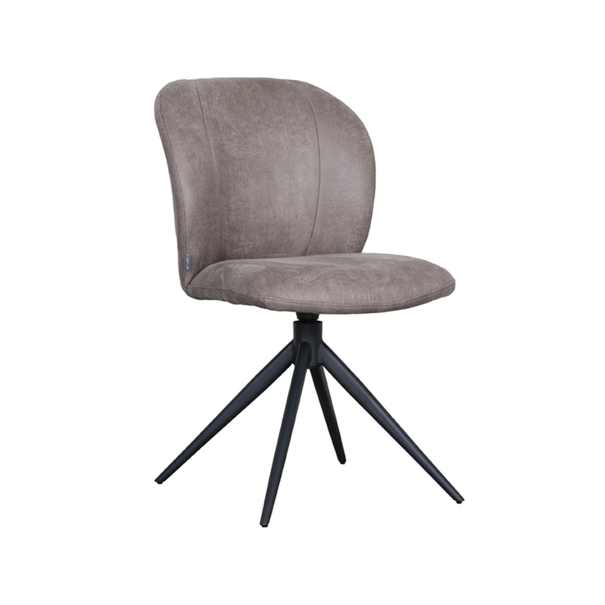 Eetkamerstoel Kimo - Taupe - Micro Suede - Zwart Metalen Frame