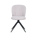 Eetkamerstoel Kimo - Naturel - Boucle - Zwart Metalen Frame