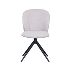 Eetkamerstoel Kimo - Naturel - Boucle - Zwart Metalen Frame