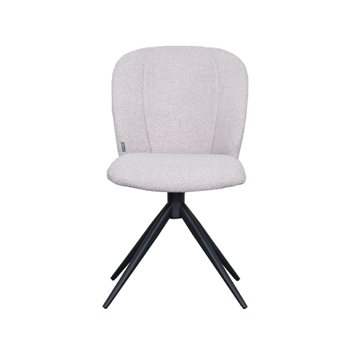 Eetkamerstoel Kimo - Naturel - Boucle - Zwart Metalen Frame