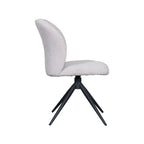 Eetkamerstoel Kimo - Naturel - Boucle - Zwart Metalen Frame