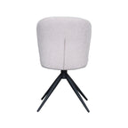 Eetkamerstoel Kimo - Naturel - Boucle - Zwart Metalen Frame