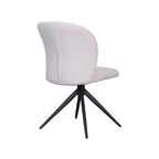 Eetkamerstoel Kimo - Naturel - Boucle - Zwart Metalen Frame