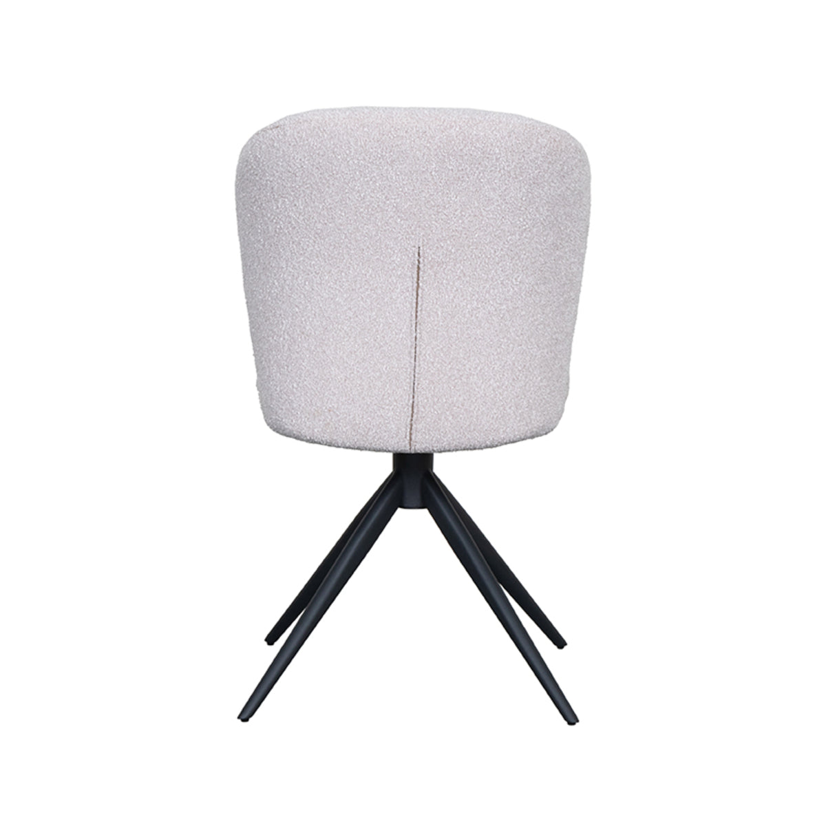 Eetkamerstoel Kimo - Naturel - Boucle - Zwart Metalen Frame