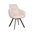 Eetkamerstoel Beauty - Naturel - Boucle - Zwart Metalen Frame