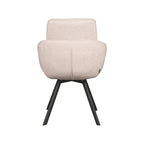 Eetkamerstoel Beauty - Naturel - Boucle - Zwart Metalen Frame