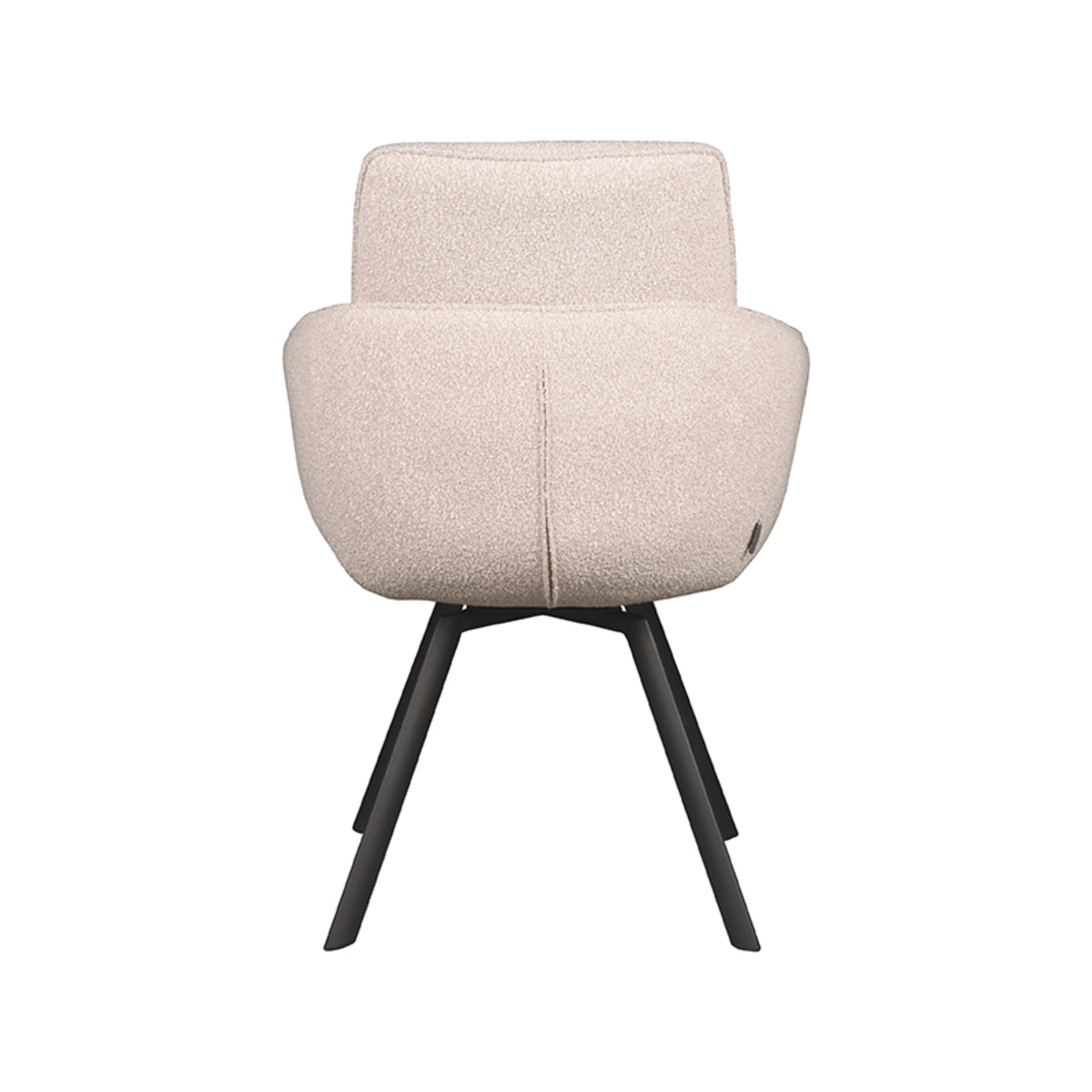 Eetkamerstoel Beauty - Naturel - Boucle - Zwart Metalen Frame