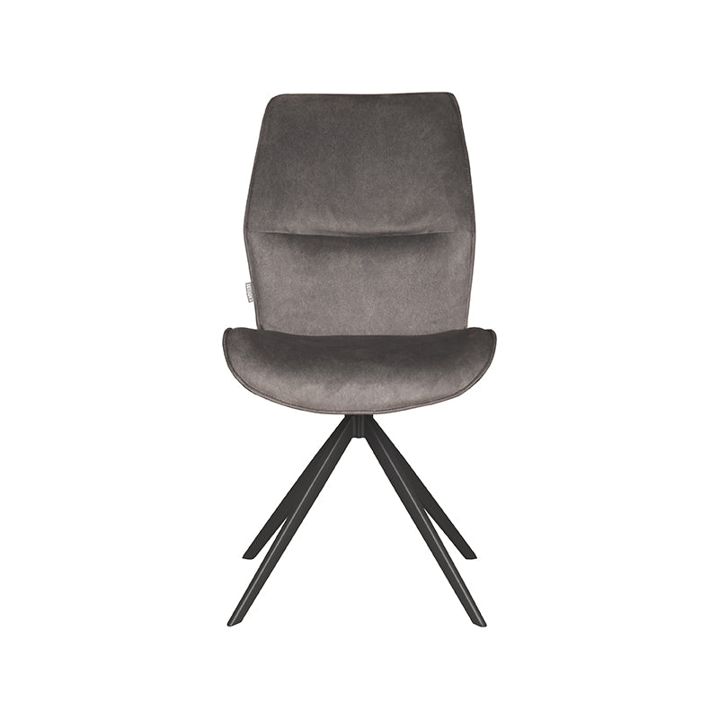 Eetkamerstoel Comfy - Antraciet - Cosmo - Zwart Metalen Frame