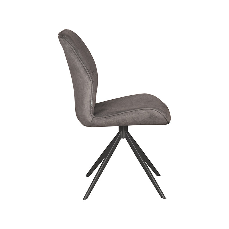 Eetkamerstoel Comfy - Antraciet - Cosmo - Zwart Metalen Frame
