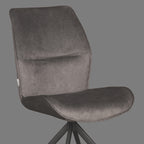 Eetkamerstoel Comfy - Antraciet - Cosmo - Zwart Metalen Frame