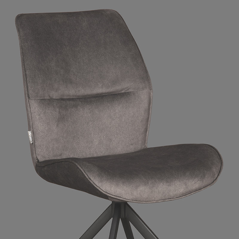 Eetkamerstoel Comfy - Antraciet - Velvet - Zwart Metalen Frame