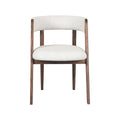Eetkamerstoel Sasha - Ecru - Boucle - Walnoot Houten Frame